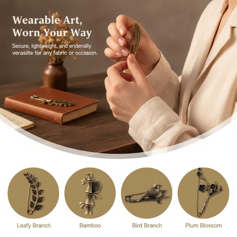 Women'S Formal Wear Cardigan - Broche Retro de Aleación Duradera, Gran