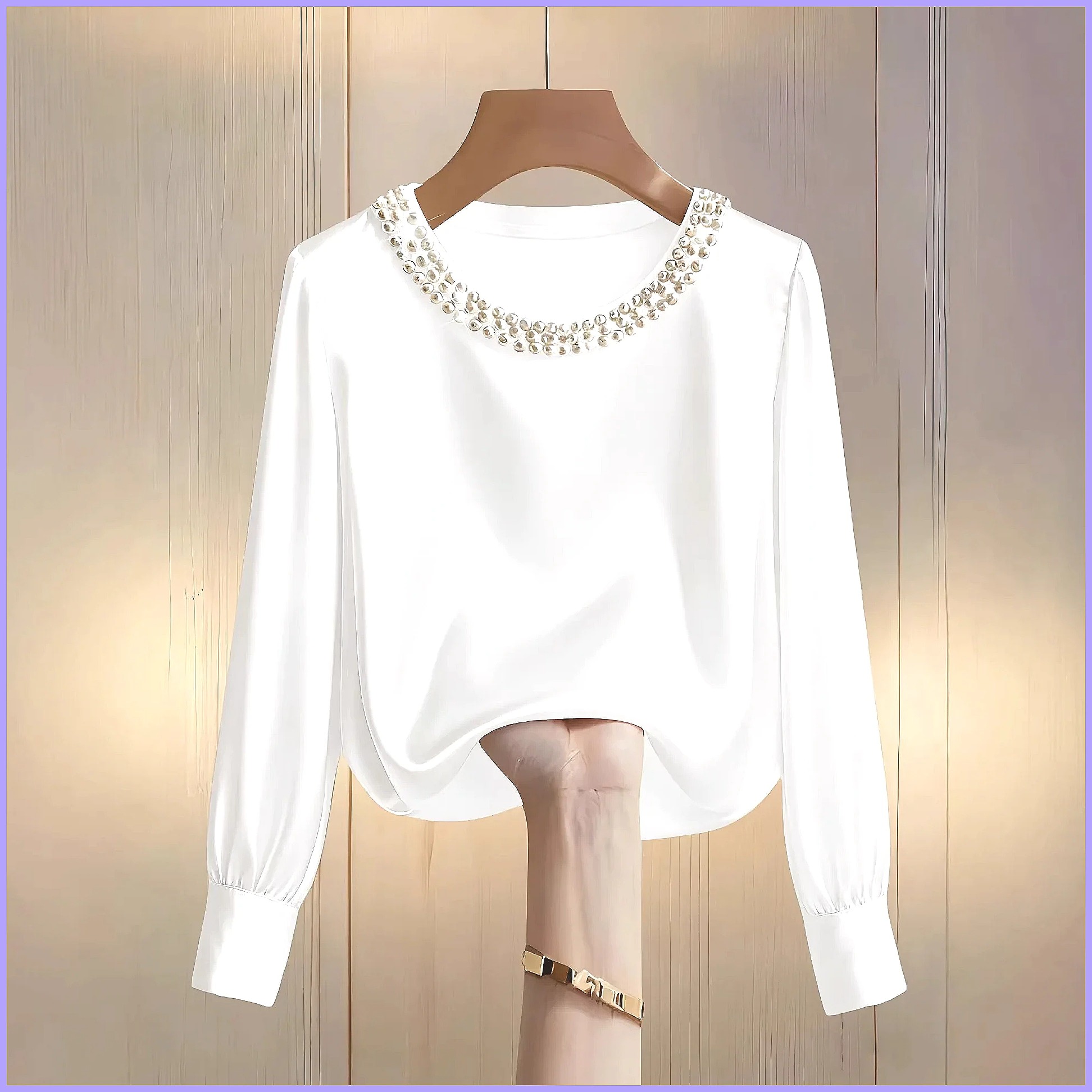 Blusa Elegante de Satén con Cu - Silk Blouse Button reseña y precio