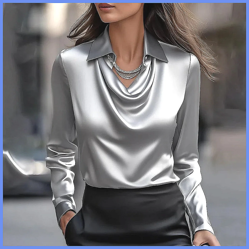 Blusa Vintage de Satén para Mu - Silk Blouse Button reseña y precio