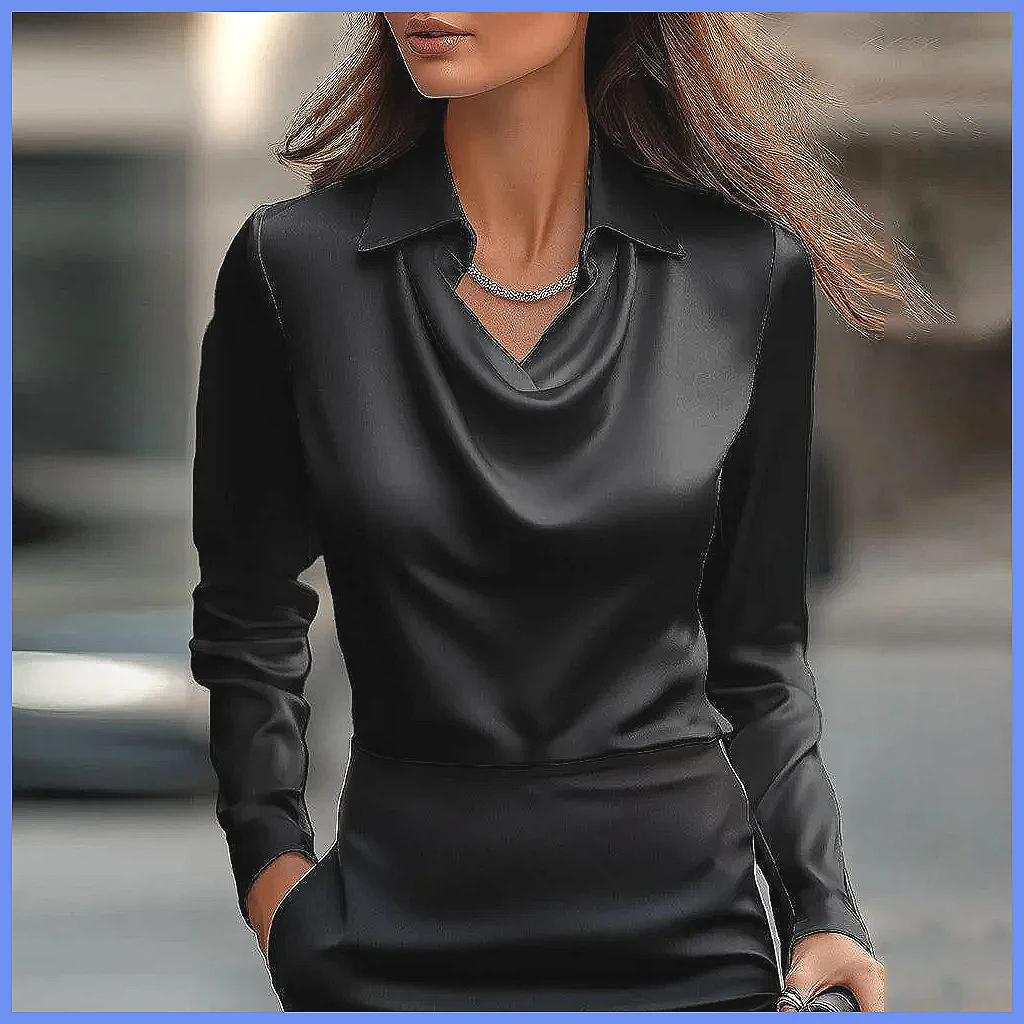 Blusa Vintage de Satén para Mu - Silk Blouse Button reseña y precio