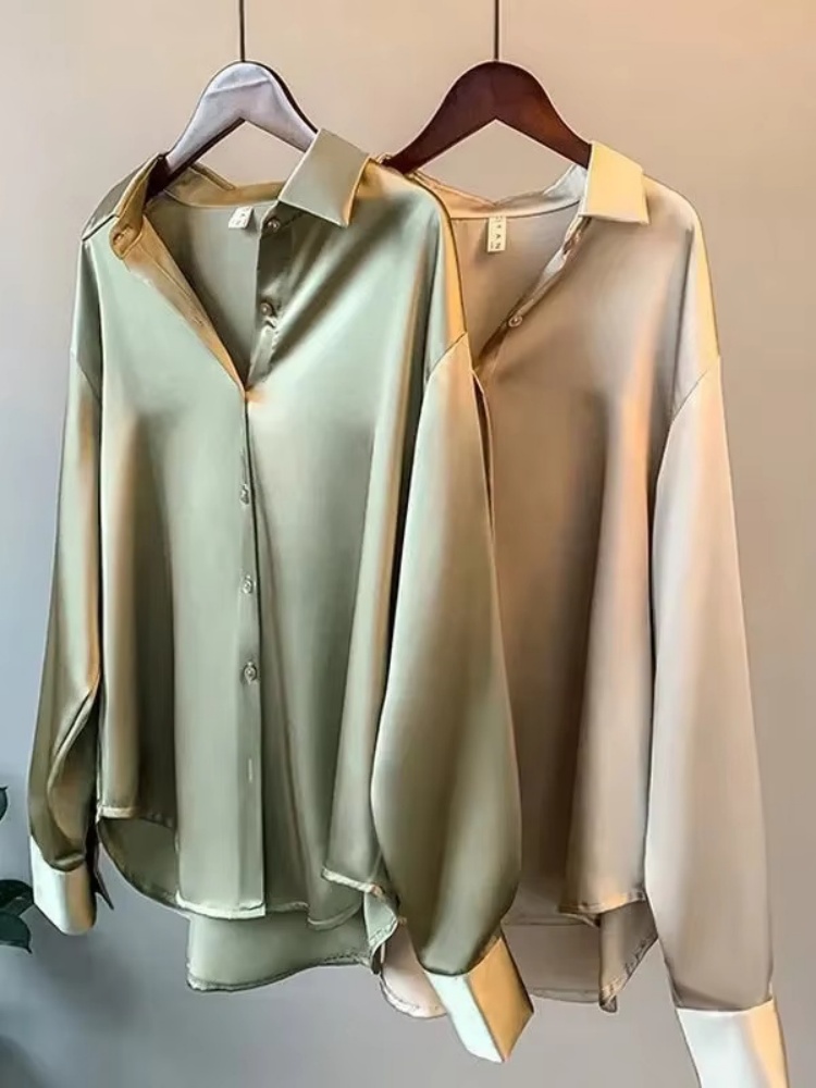 Blusa Elegante de Satén para M - Silk Blouse Button reseña y precio