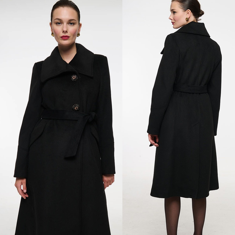 Abrigo de lana Vintage negro c - Women Formal Wear For Plus Size reseña y precio