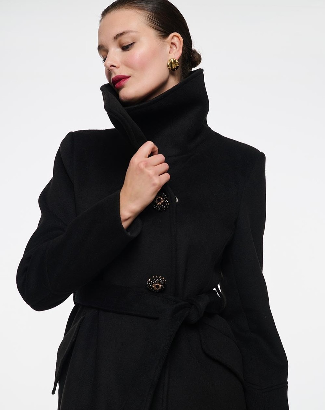 Abrigo de lana Vintage negro c - Women Formal Wear For Plus Size reseña y precio