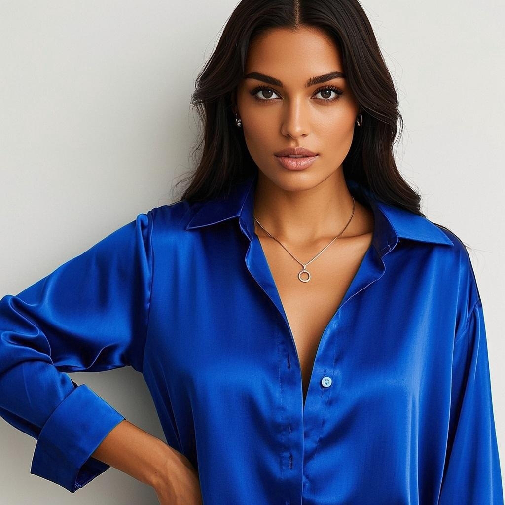 Camisa informal de tendencia c - Silk Blouse Button reseña y precio